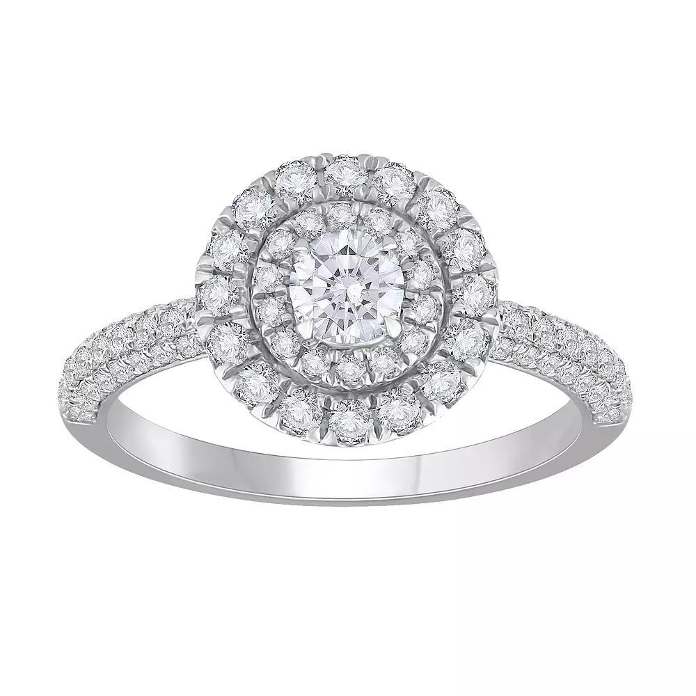 Diamond Medley 14k White Gold 1 Carat T.W. Lab-Grown Diamond Tiered Halo Ring, Women's, Size: 7, 14k Whgold Product Image