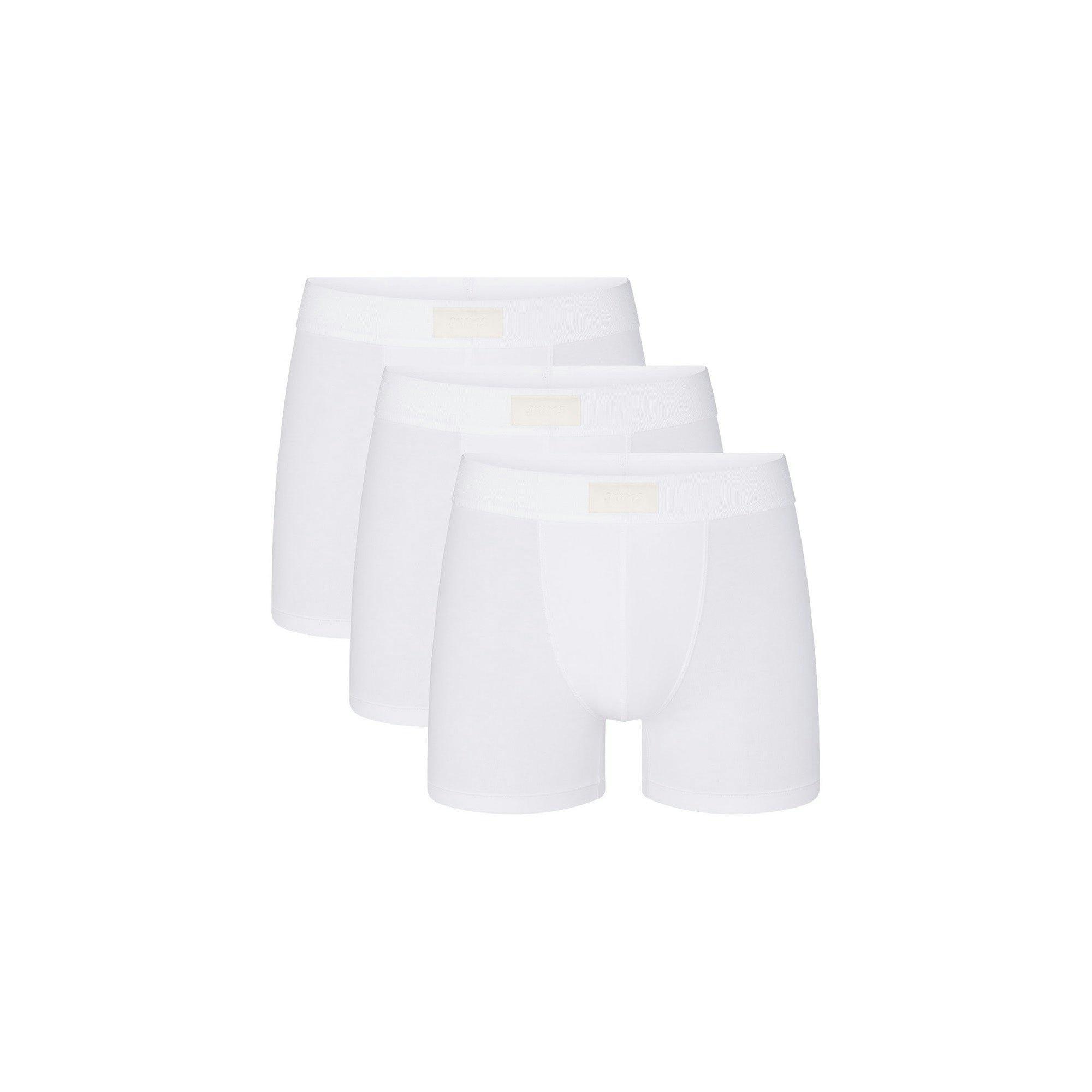 SKIMS COTTON MENS 3" BOXER BRIEF 3-PACK | CHALK Product Image