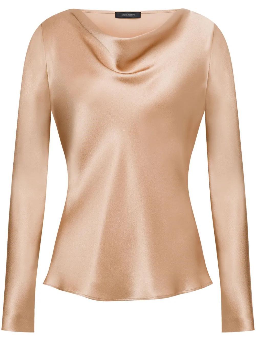 ALBERTA FERRETTI Satin-finish Blouse In Pink Product Image