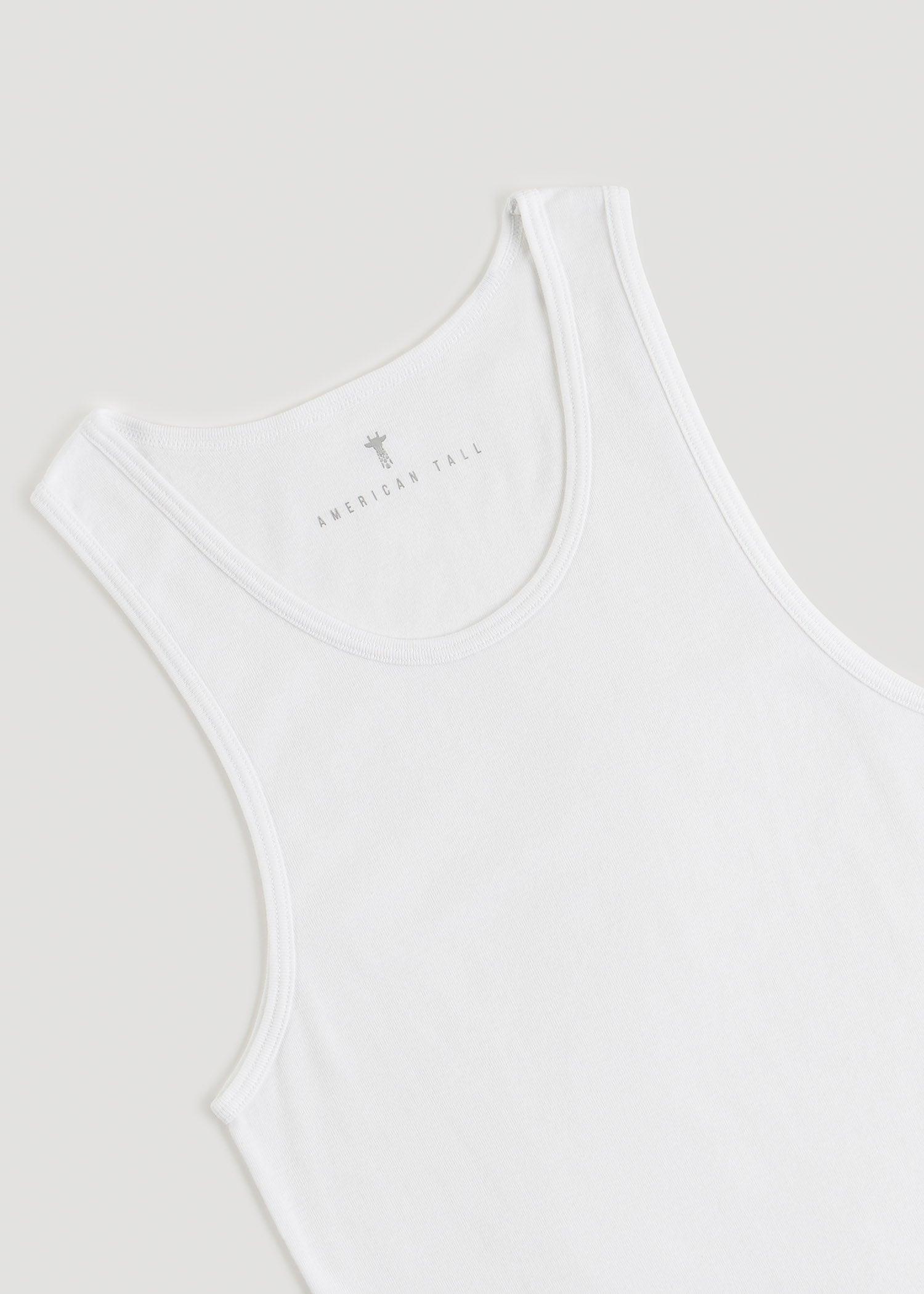 Men's Tall Ribbed Undershirt Tank Top in Bright White (2-Pack) Product Image