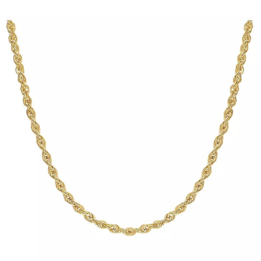 10k Gold Rope Chain Necklace, Womens Product Image