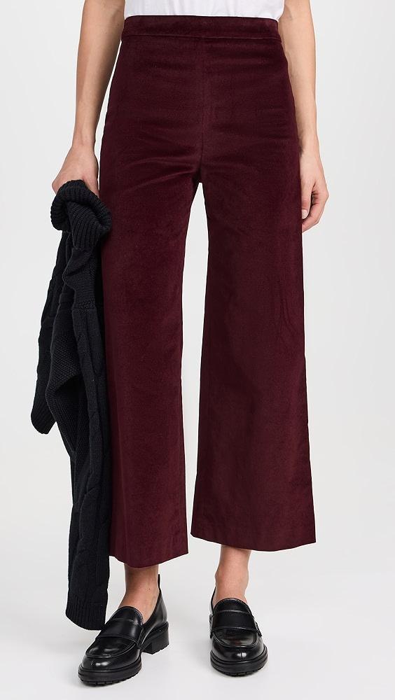 FRAME Cropped Velvet Wide Leg Trousers | Shopbop Product Image