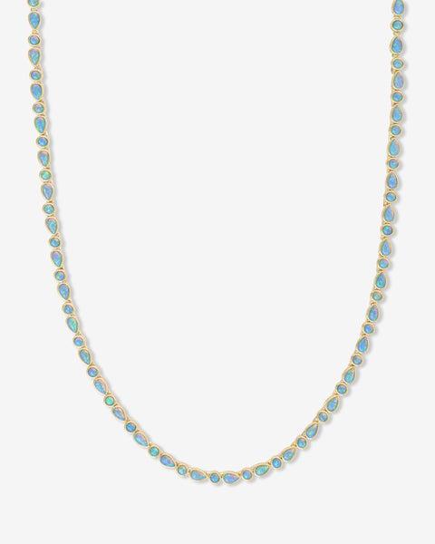 Isla Tennis Necklace - Gold|Blue Opal Product Image