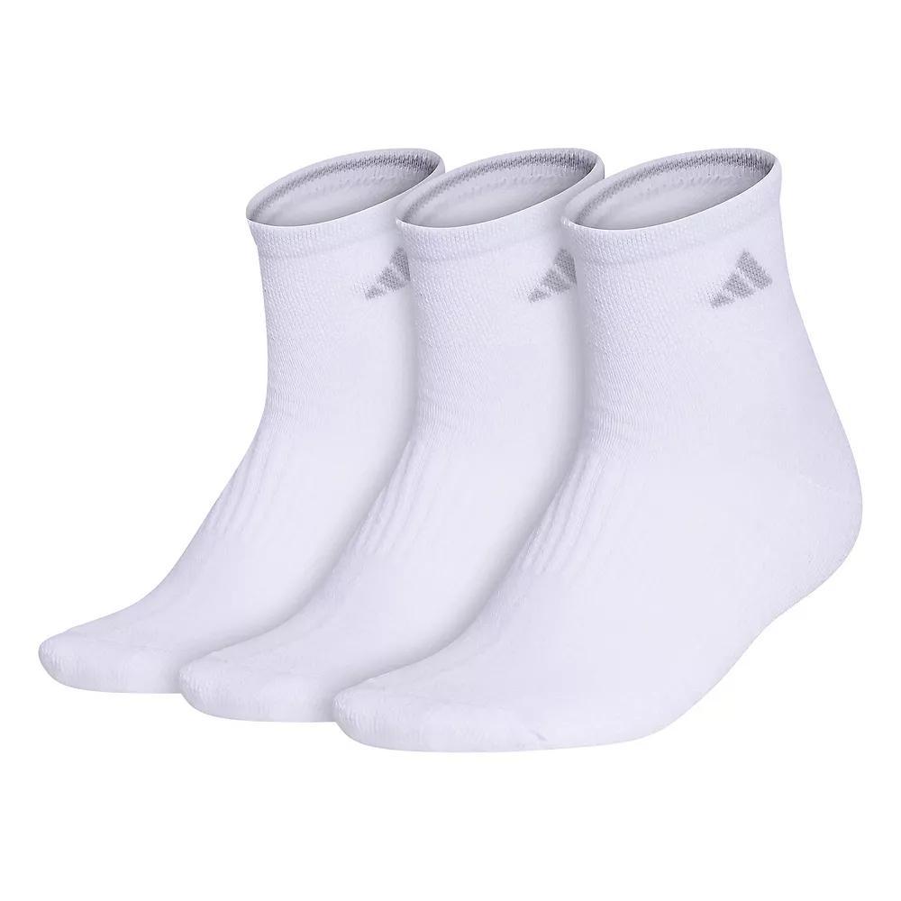 Women's adidas Cushioned 3.0 3-Pack Quarter Socks, Size: 5-10, White Mint Green Pink Product Image