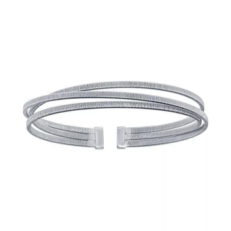 Sterling Silver Wire Cuff Bracelet, Women's, Size: 7.5" Product Image
