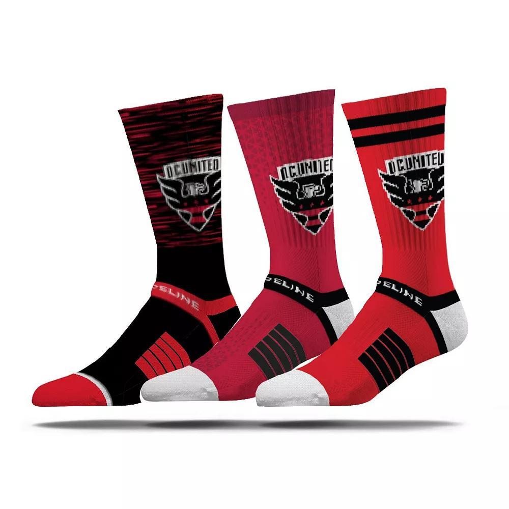 Men's Strideline D.C. United Premium 3-Pack Knit Crew Socks Set, Size: Medium/Large, Dcu Team Product Image