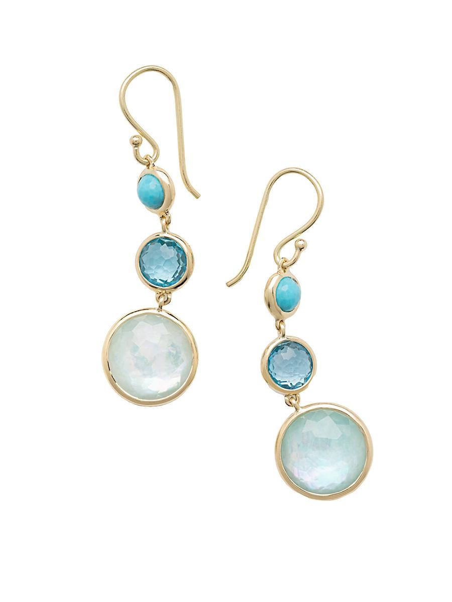 Womens Lollipop Lollitini 18K Yellow Gold & Multi-Stone Triple-Drop Earrings Product Image