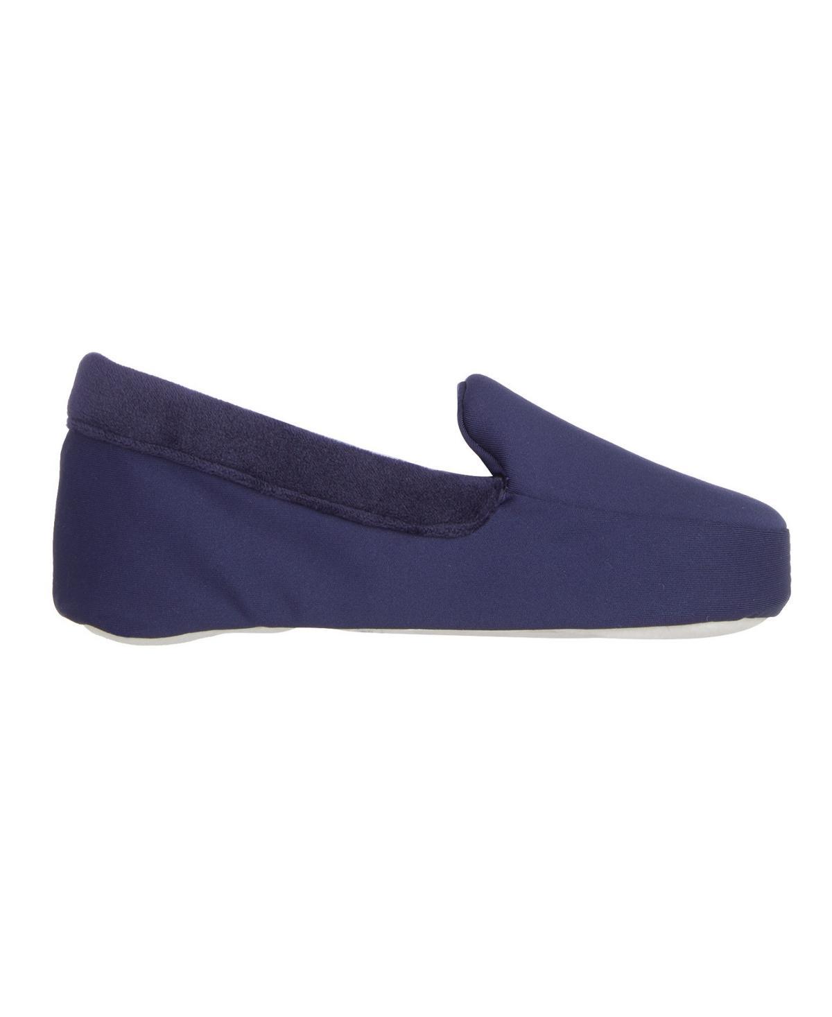 isotoner Ivy Women's Velour Moccasin Slippers, Size: Medium, Navy Blue Product Image