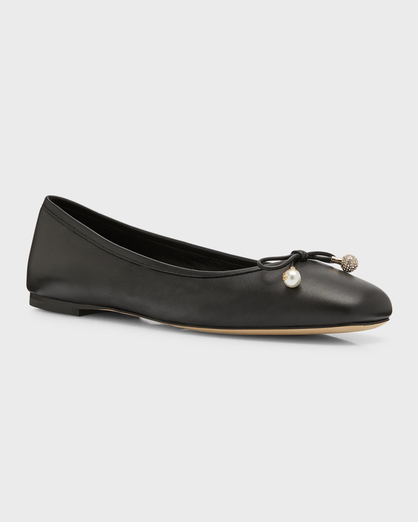 Elme Leather Bow Ballerina Flats Product Image