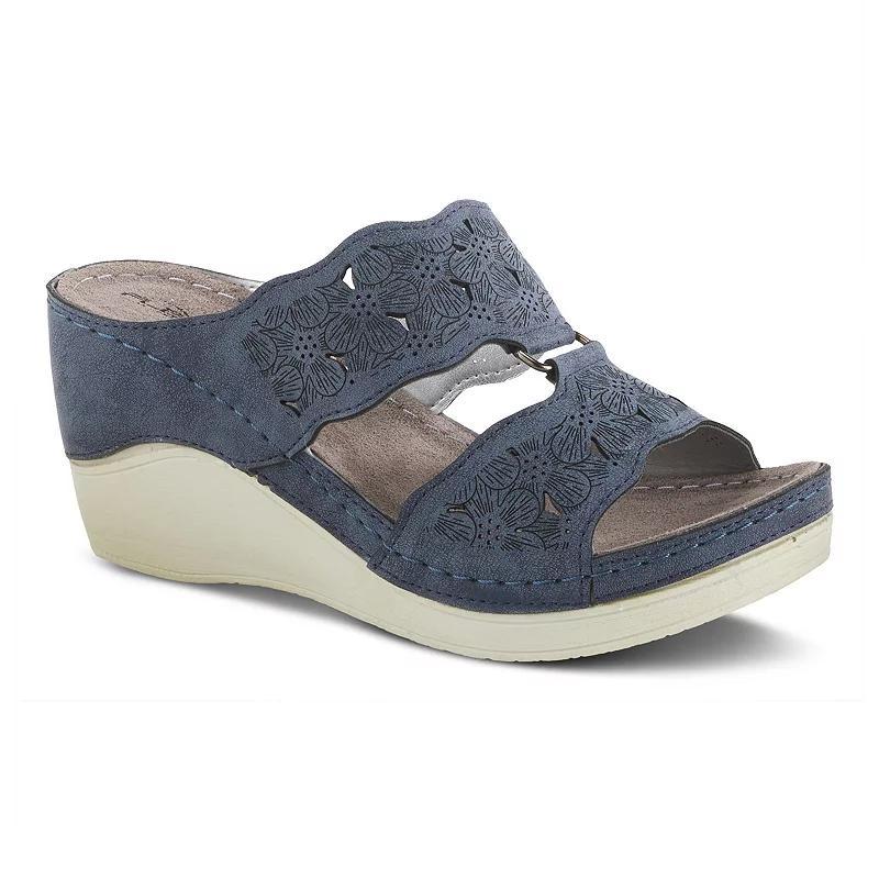 Flexus by Spring Step Dreiser Women's Wedge Sandals, Size: 37, Blue Product Image