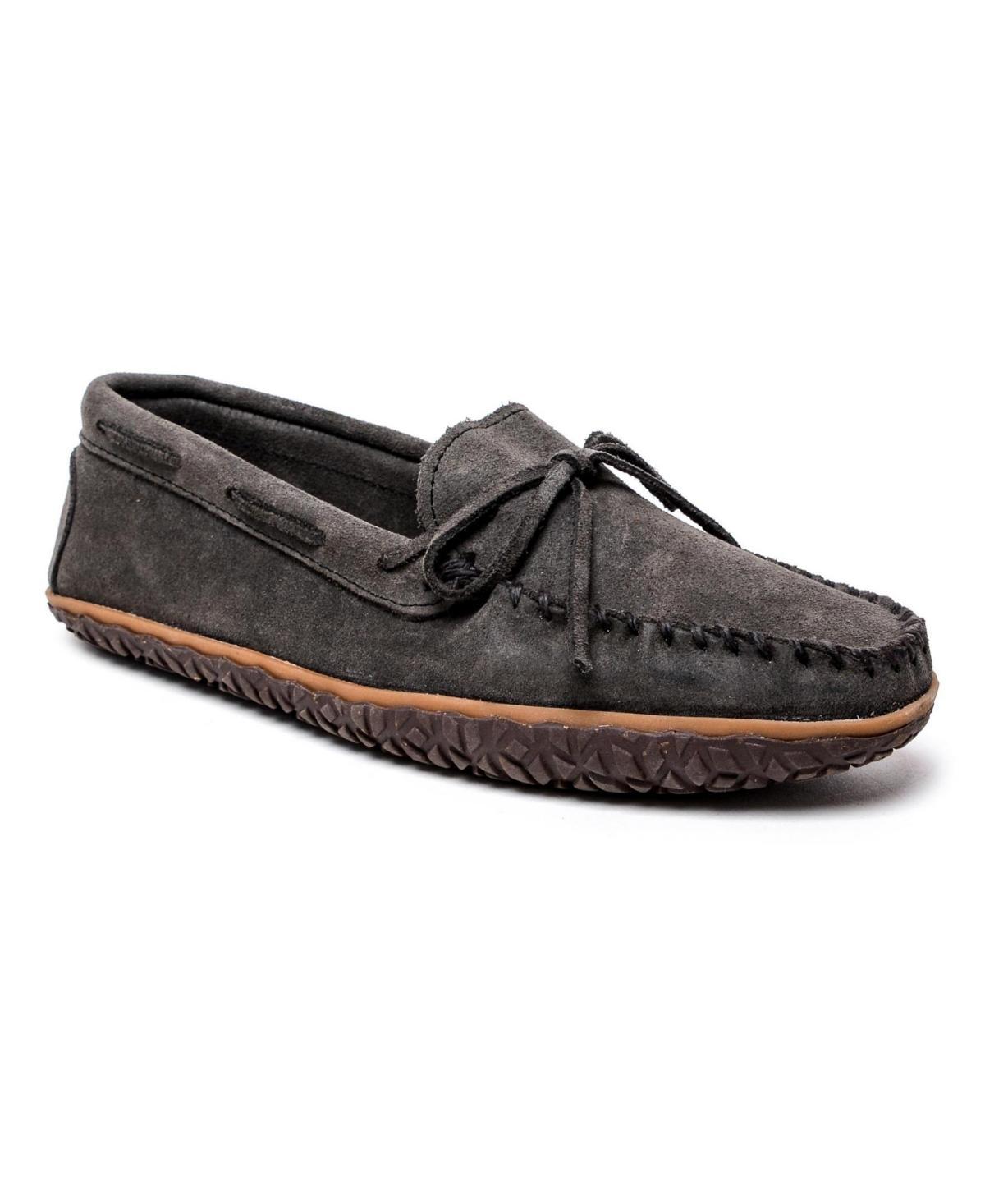 Mens Minnetonka Tie Tread Moccasin - Grey Product Image