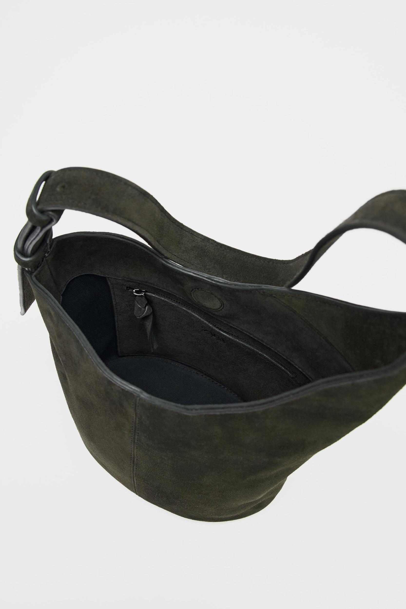 ASYMMETRIC SOFT SUEDE MINI BUCKET BAG Product Image