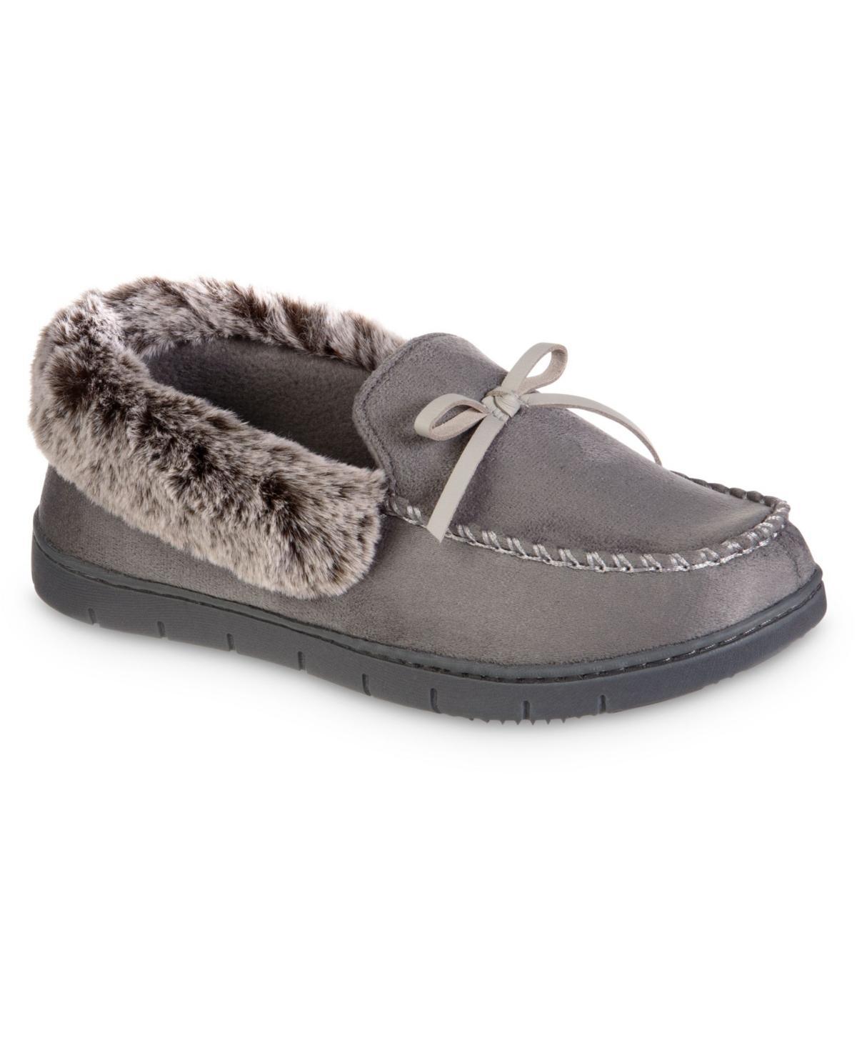 isotoner Microsuede Rae Comfort Women's Moccasin Slippers, Size: XL, Black Product Image