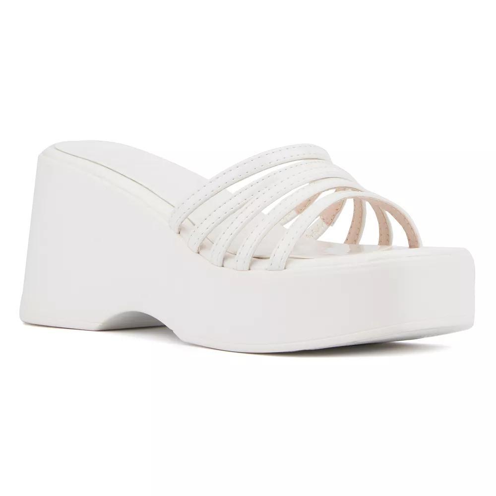 Olivia Miller Women's Dreamer Wedge Sandals, Size: 6, White Product Image