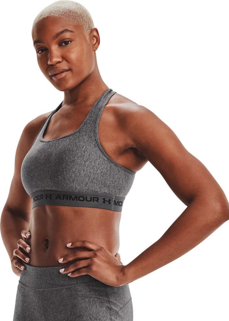 Under Armour Womens Armour Mid Crossback Heather Scoop Neck Sports Bra Product Image