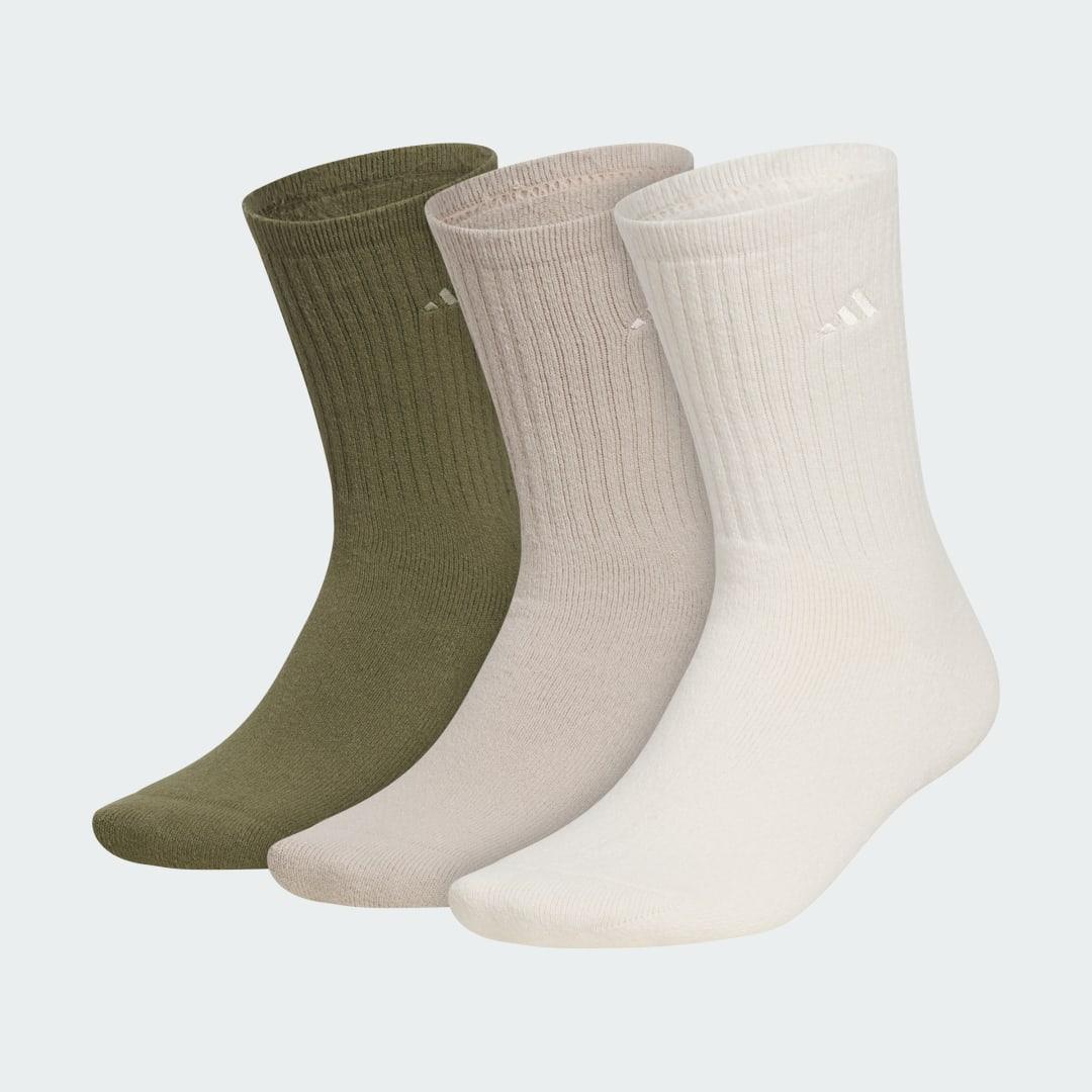 adidas Mens Cushioned Comfort 3-Pack Crew Socks Black L Product Image