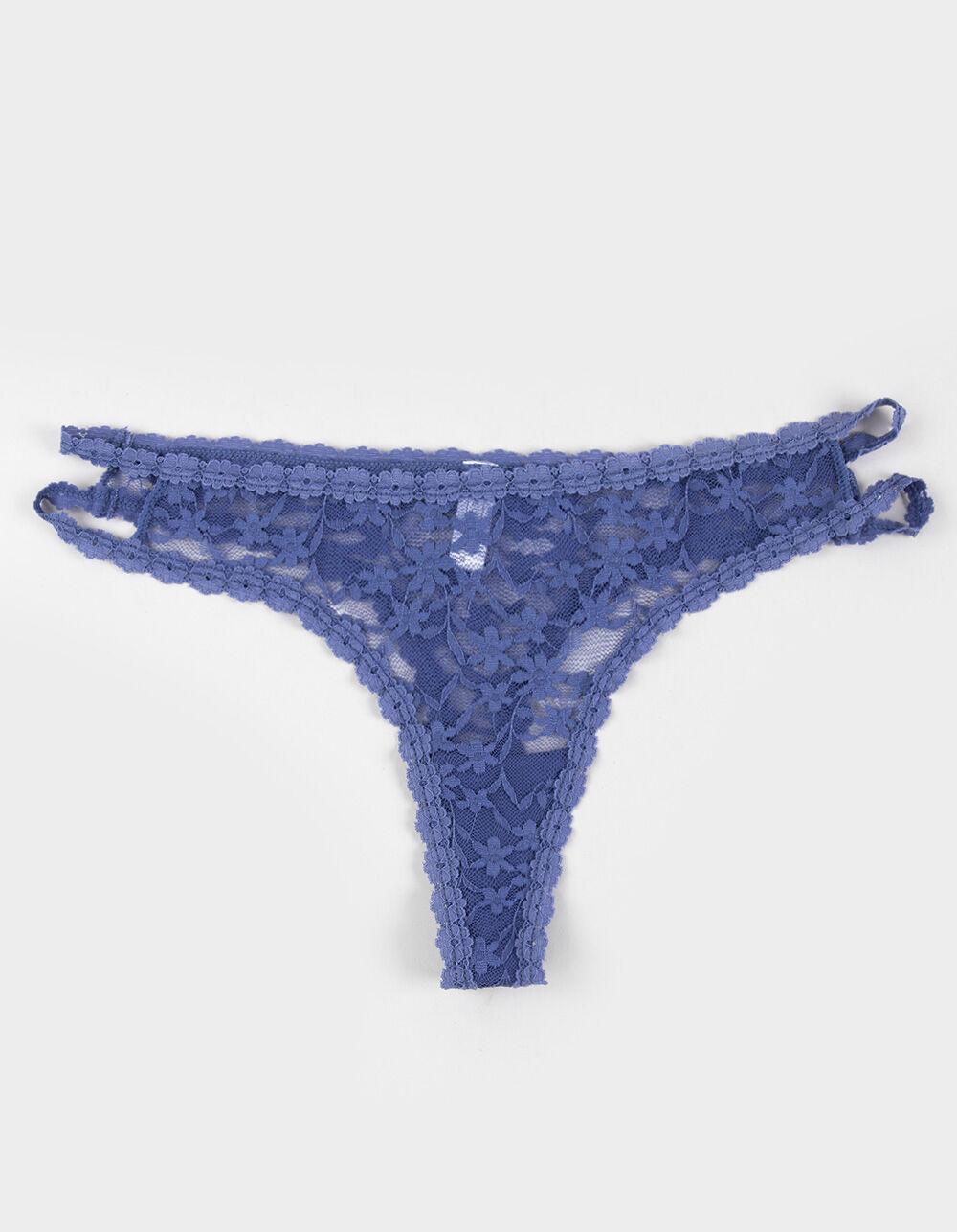 FULL TILT Lace Daisy Trim Thong - GREEN Product Image