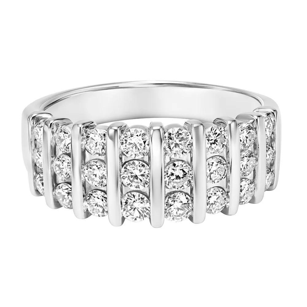 Love Always Sterling Silver 1 Carat T.W. Lab-Created Moissanite Vertical Row Anniversary & Wedding Ring, Women's, Size: 6 Product Image