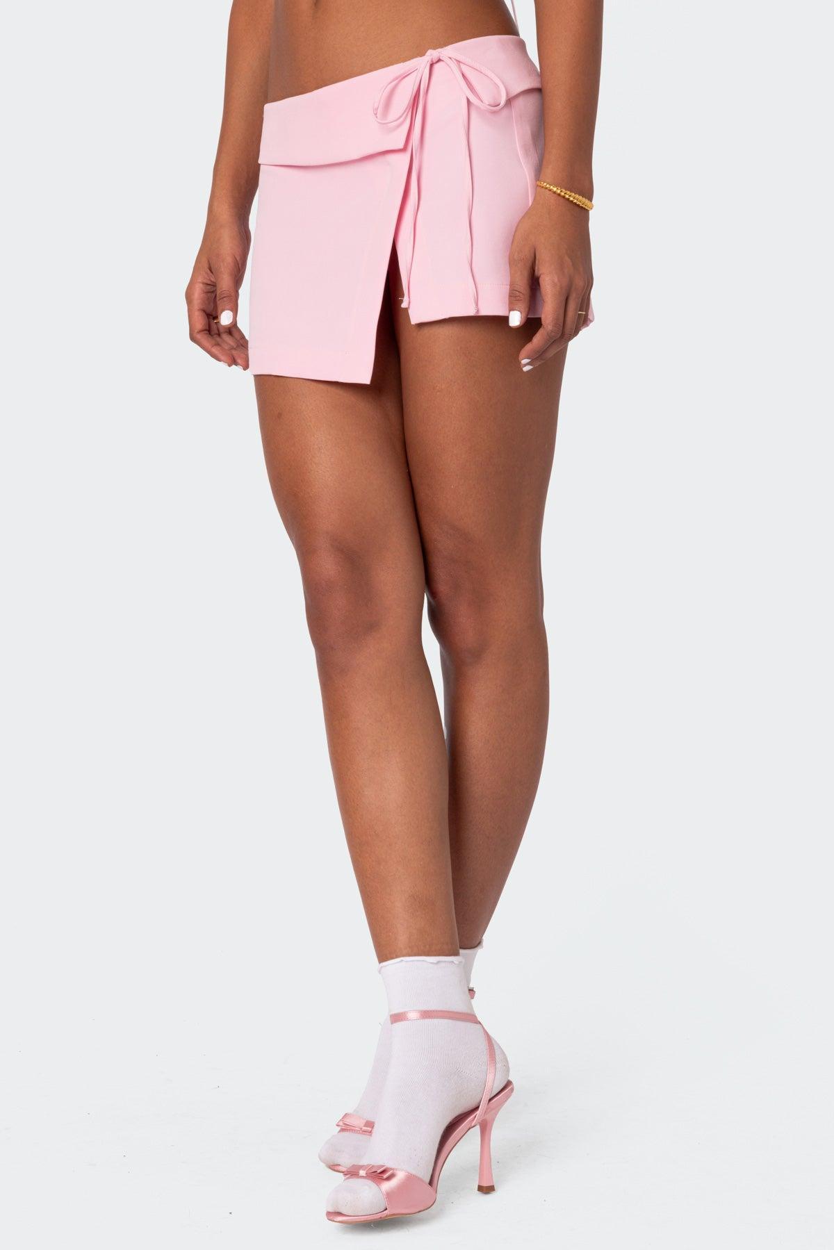 Selena Asymmetric Wrap Mini Skirt Product Image