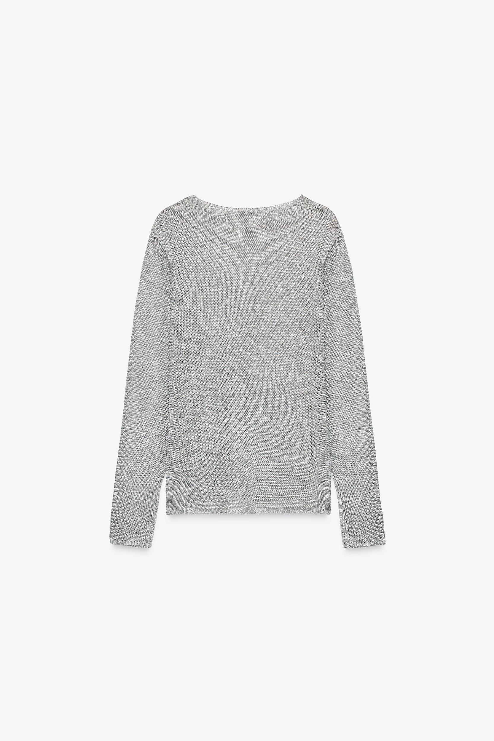 METALLIC KNIT SWEATER Product Image