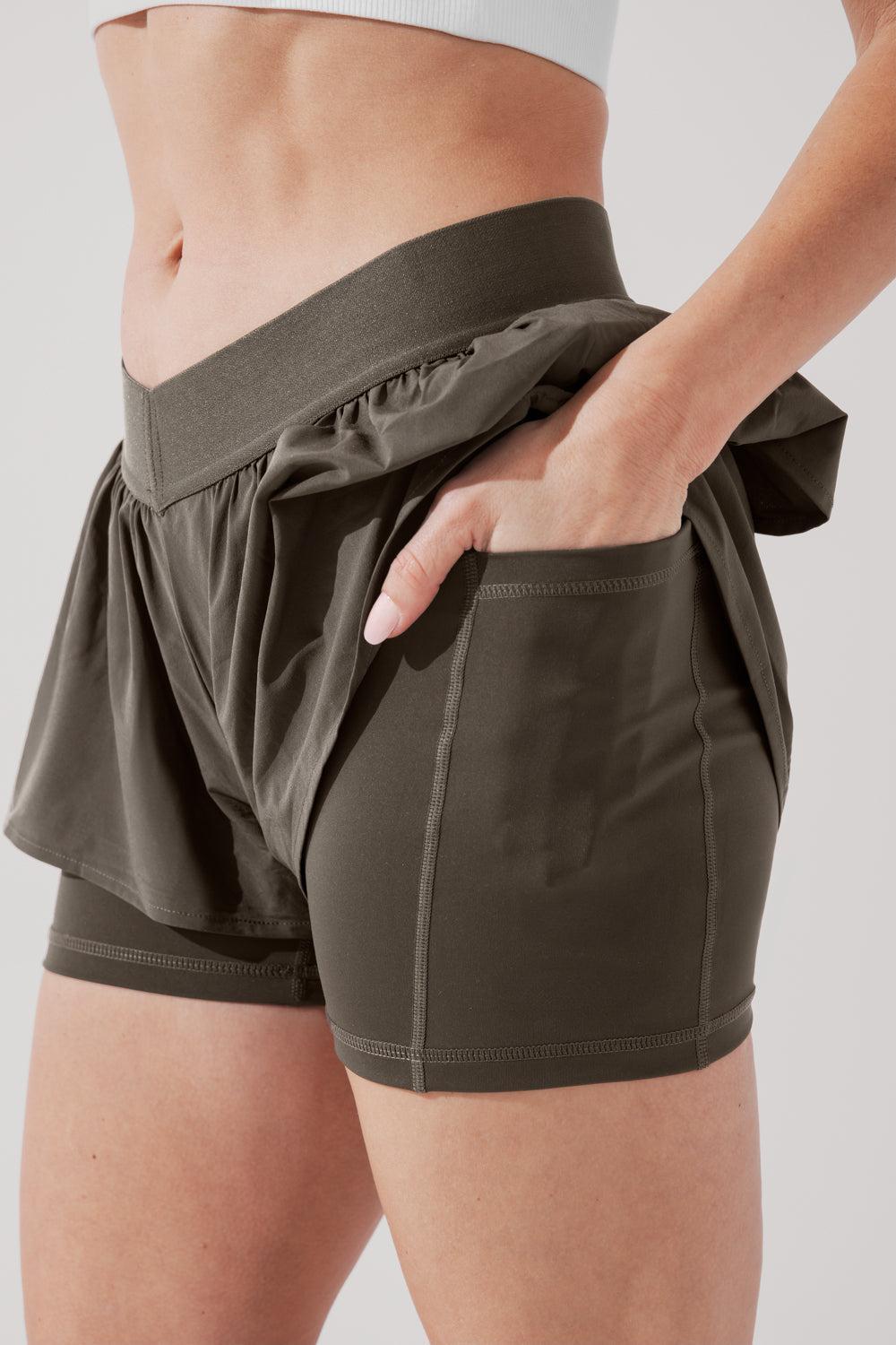 On the Run Ruffle Short - Blue Breeze Product Image