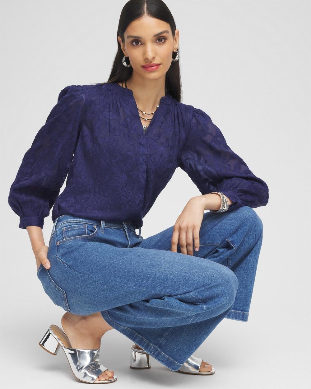 Chiffon Embroidered Shirt Product Image