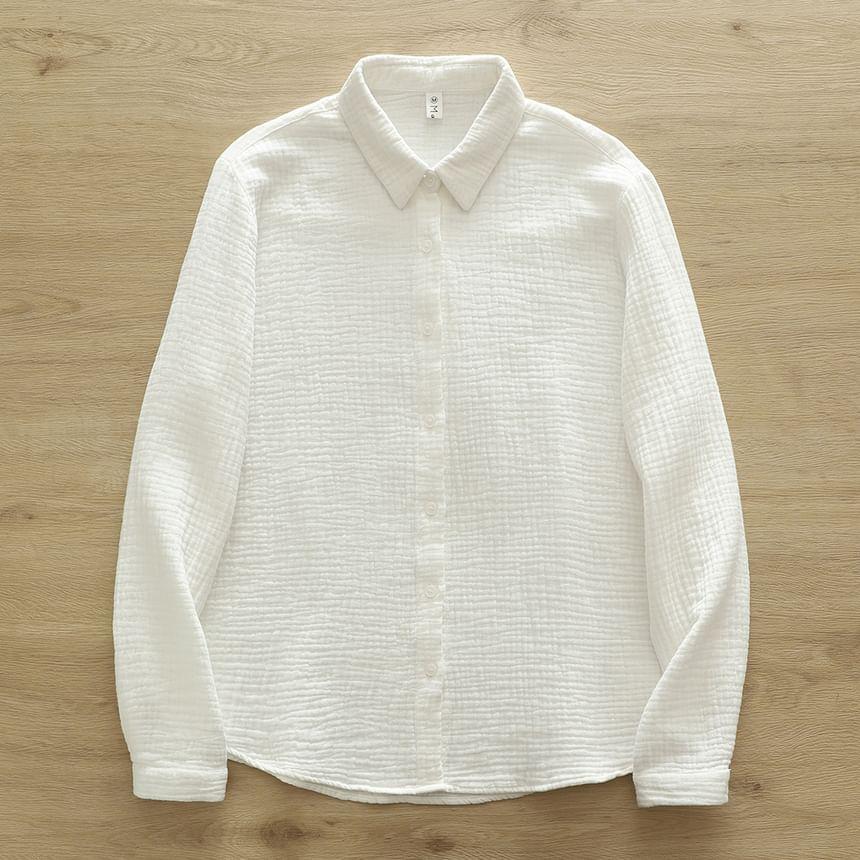Long-Sleeve Plain Shirt Product Image