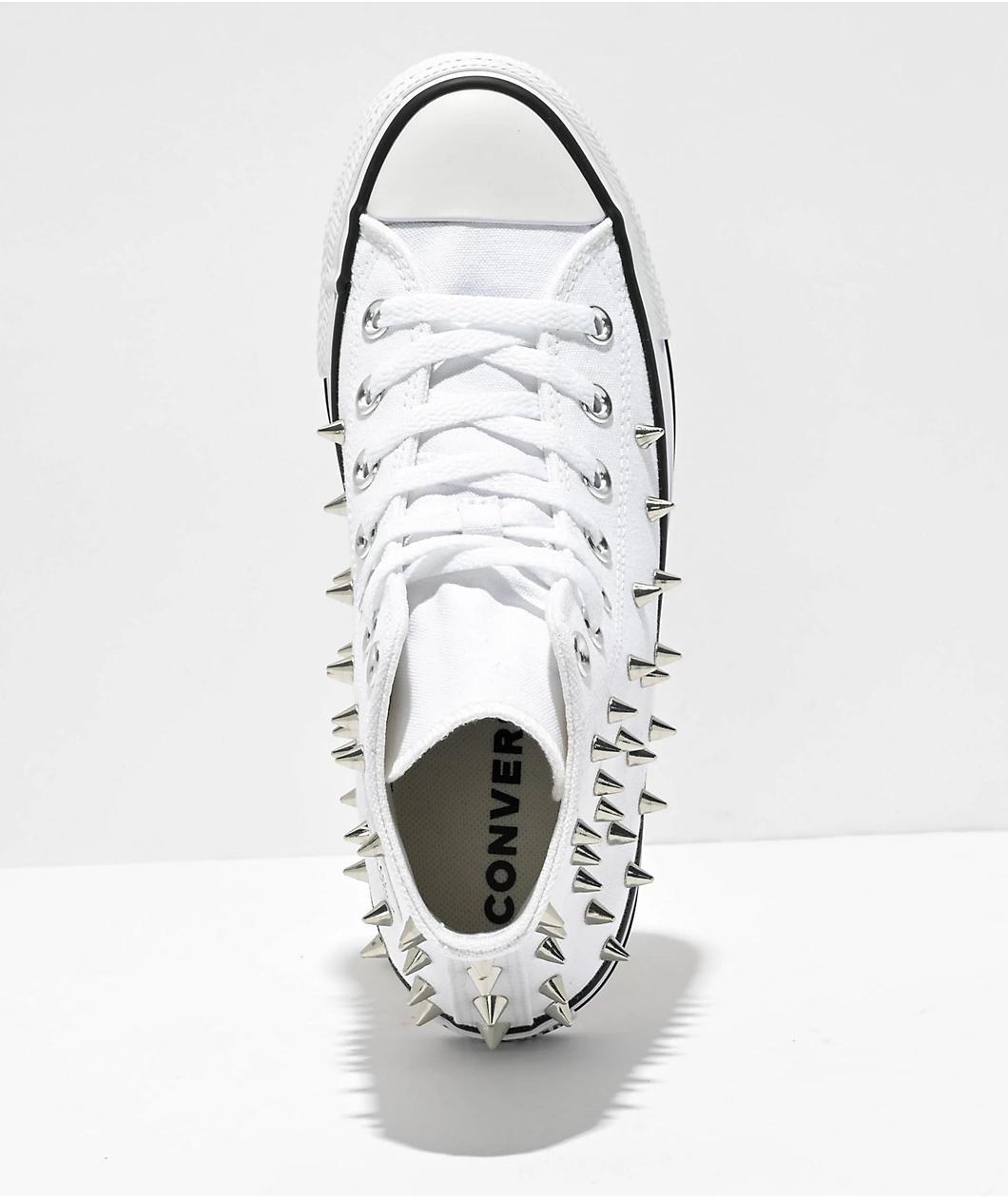 Converse Chuck Taylor All Star White Studded High Top Shoes Product Image