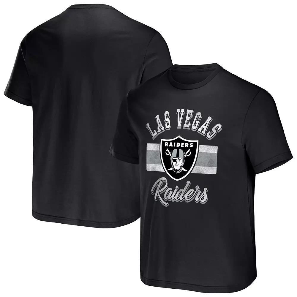 Men's NFL x Darius Rucker Collection by Fanatics Black Las Vegas Raiders Stripe T-Shirt, Size: Small, Lvr Black Product Image