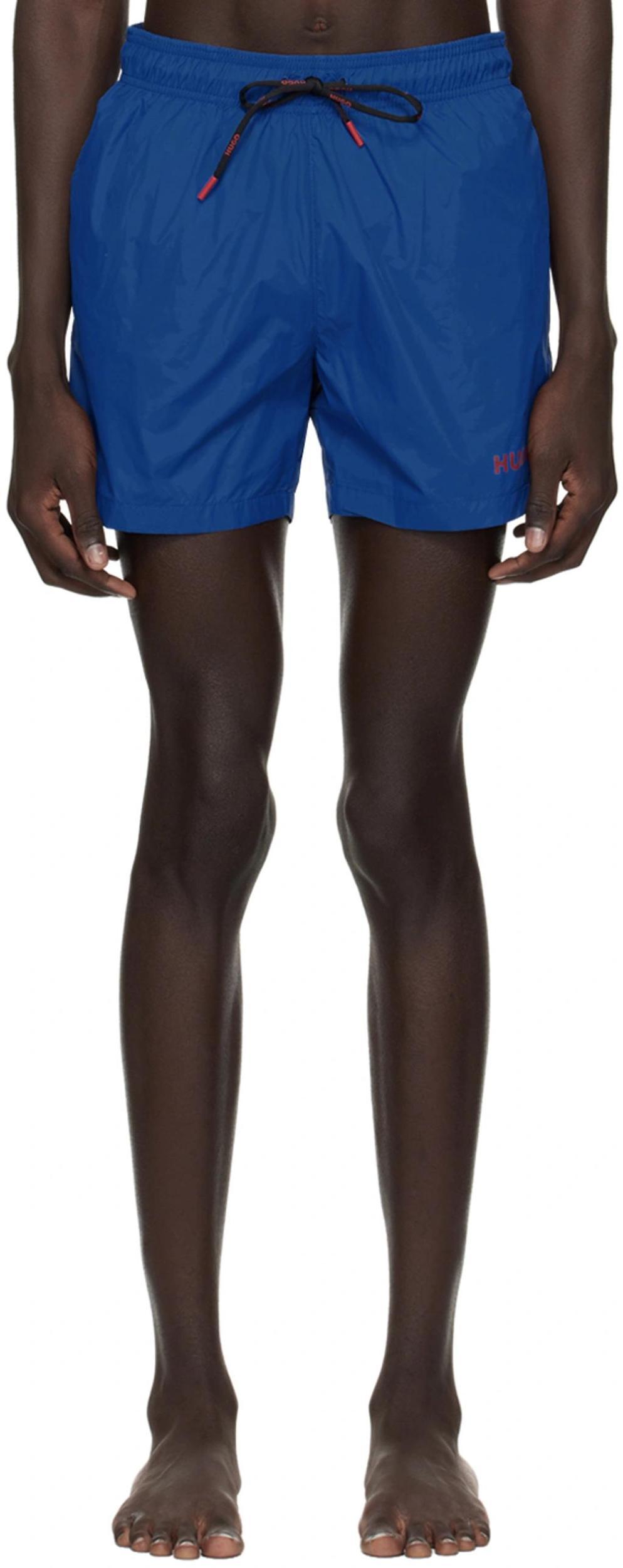 HUGO BOSS Blue Drawstring Swim Shorts In Medium Blue 420 Product Image