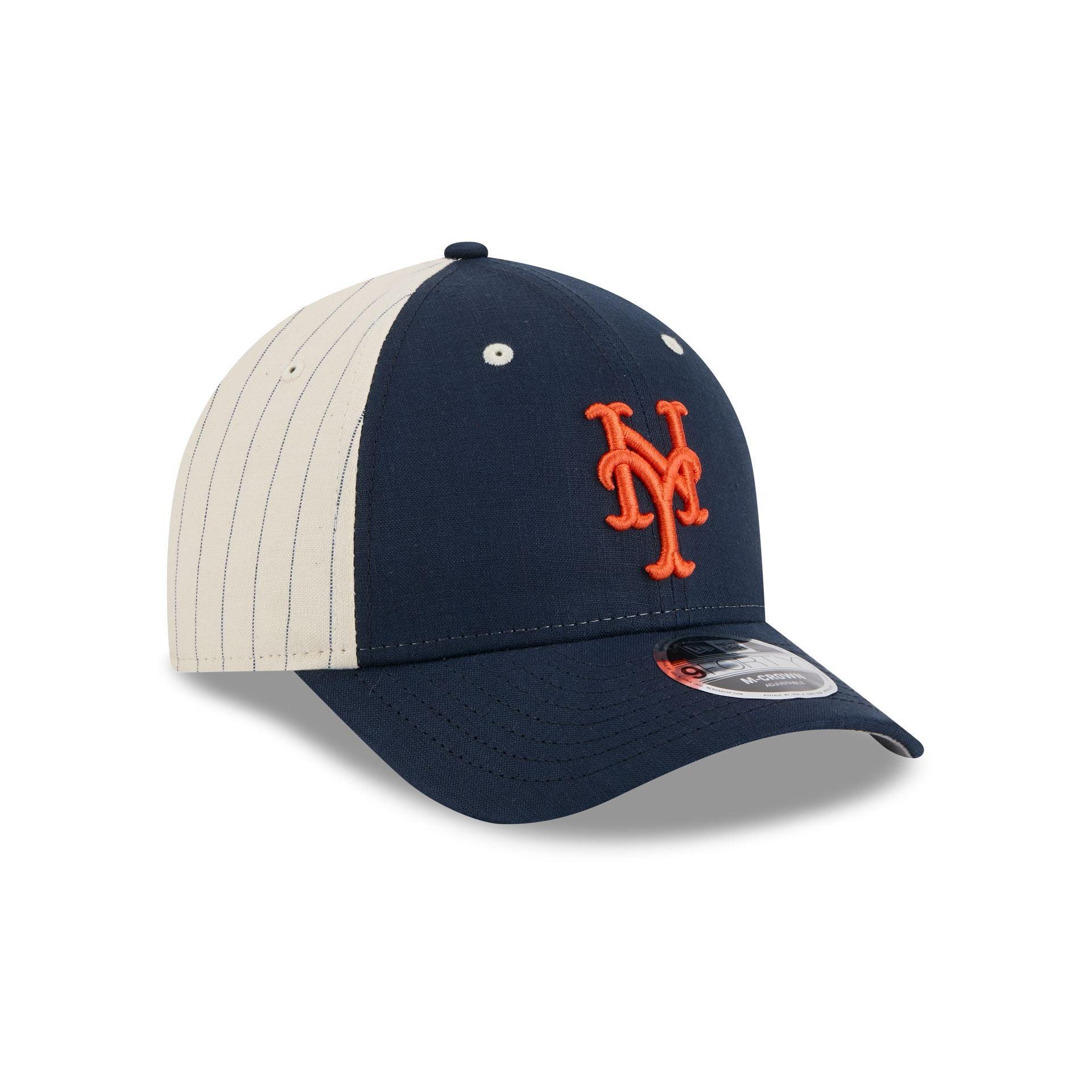 New York Mets Linen 9FORTY M-Crown Snapback Hat Male Product Image