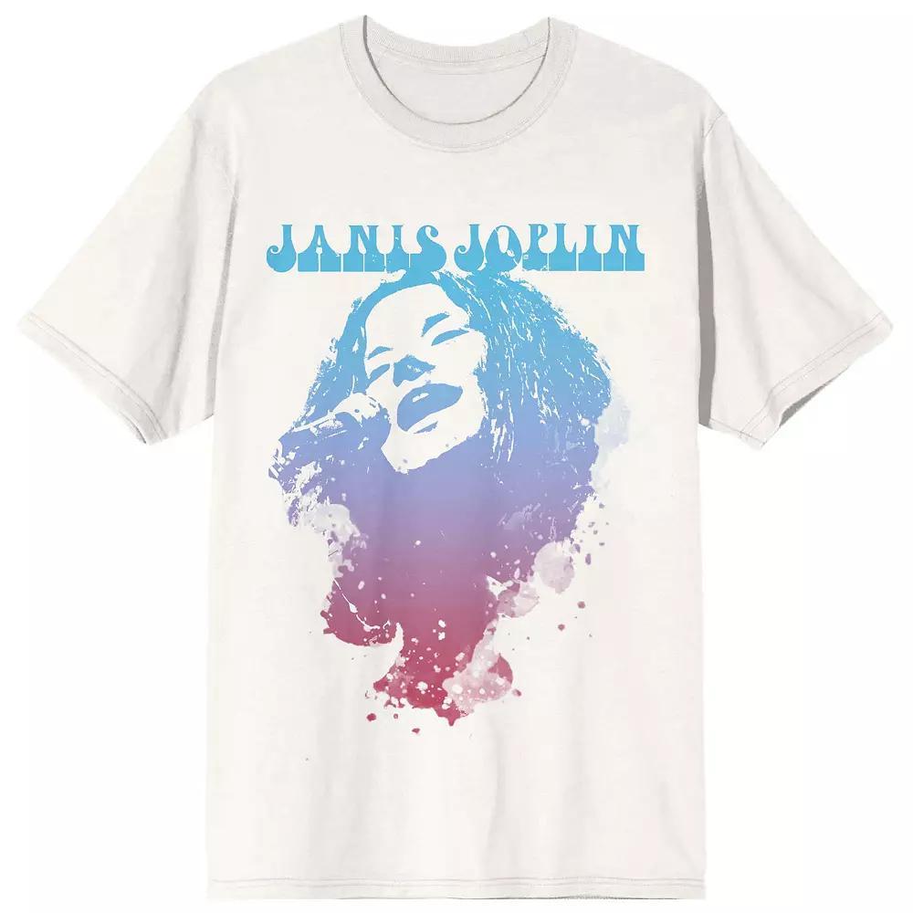 Men's Janis Joplin Two-Color Graphic Tee, Size: Small, Beige Product Image