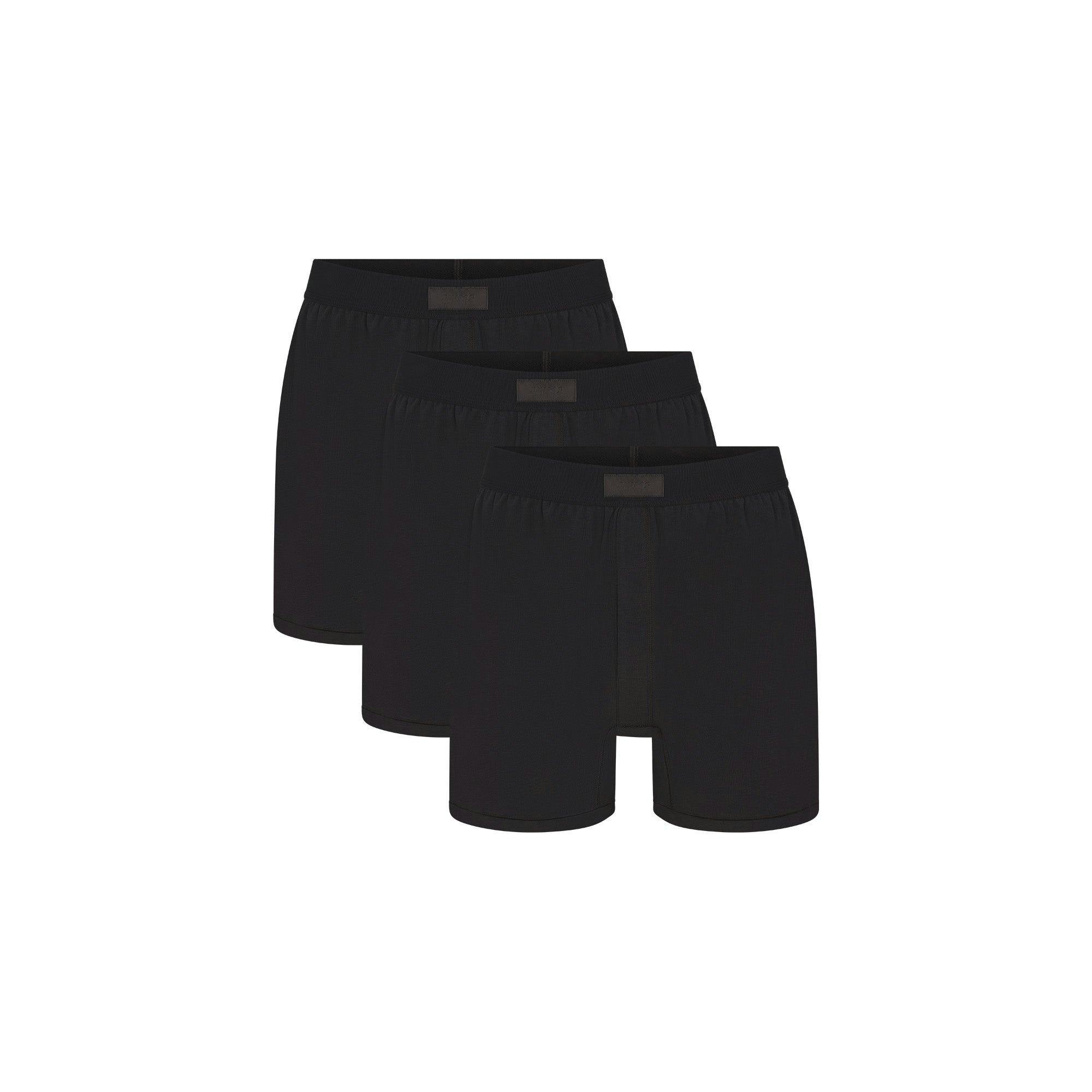 SKIMS COTTON MENS KNIT BOXER 3-PACK | ONYX Product Image
