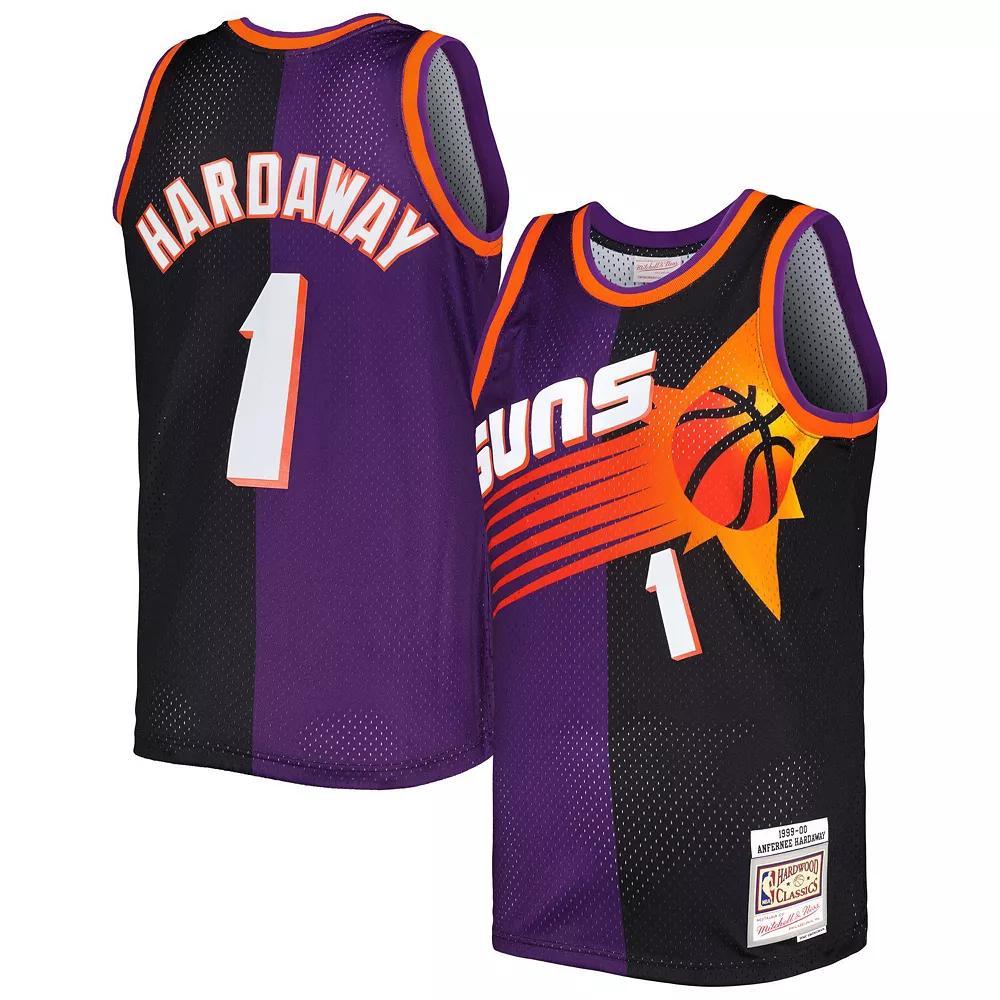 Men's Mitchell & Ness Penny Hardaway Purple/Black Phoenix Suns Hardwood Classics 1999/00 Split Swingman Jersey, Size: Large, Phx Purple Product Image
