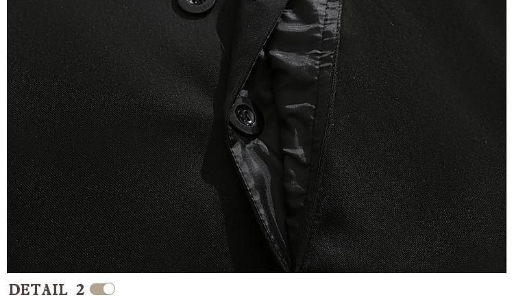 V-Neck Button-Up Plain Jacket Product Image