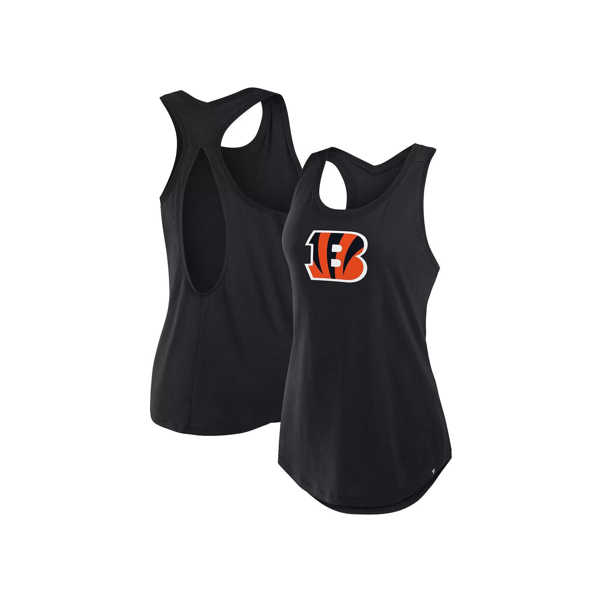 Women's Fanatics Black Cincinnati Bengals Iron Fan Tank Top, Size: Small Product Image