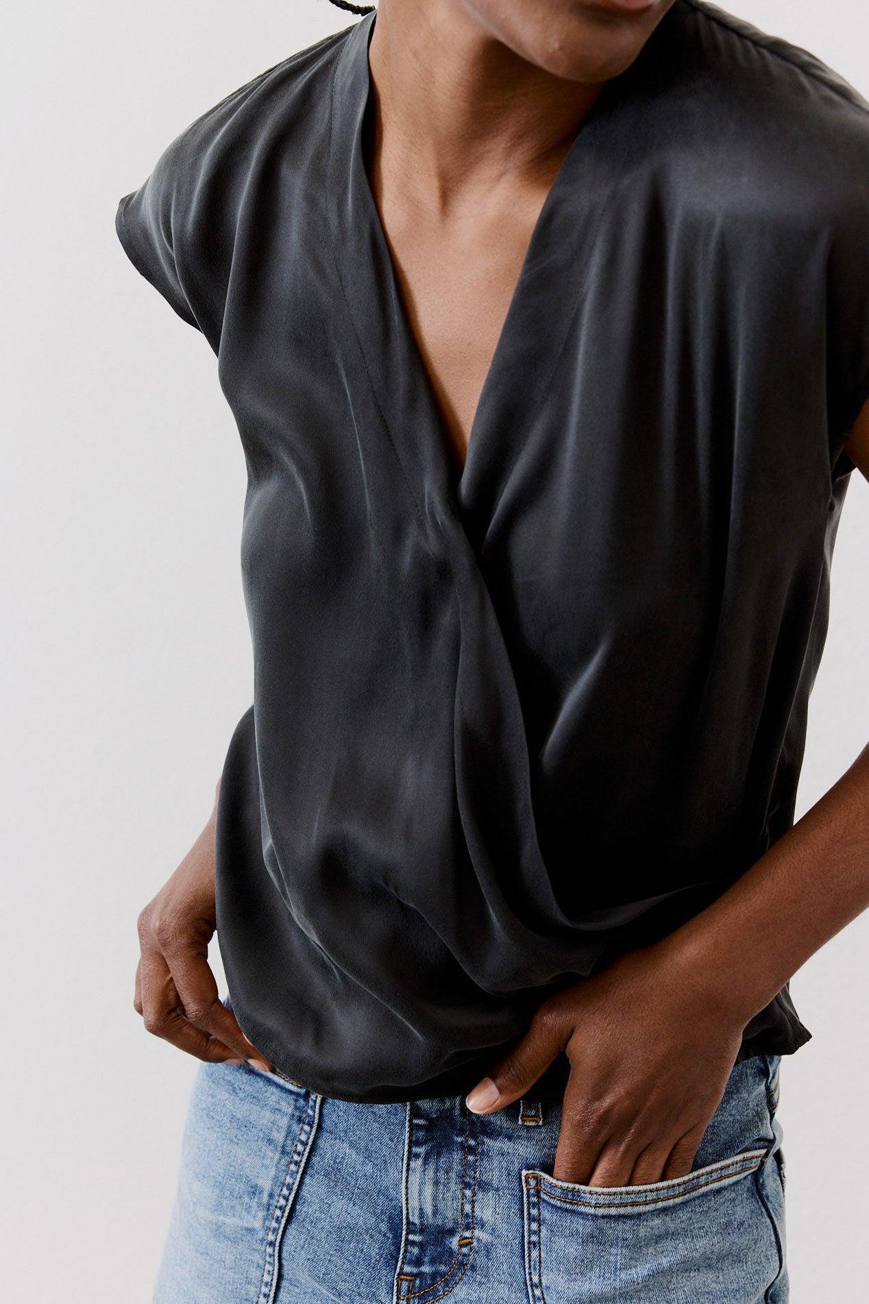 The Wrap Washable Silk Top Product Image