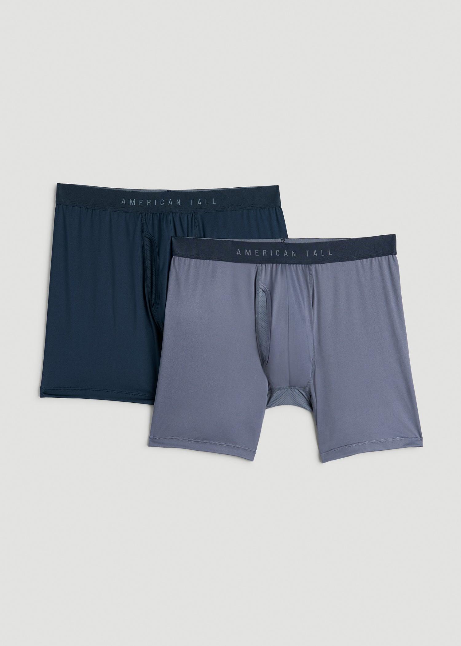 2-Pack A.T. Performance Boxer Briefs for Tall Men in Navy Blue & Blue Slate Product Image
