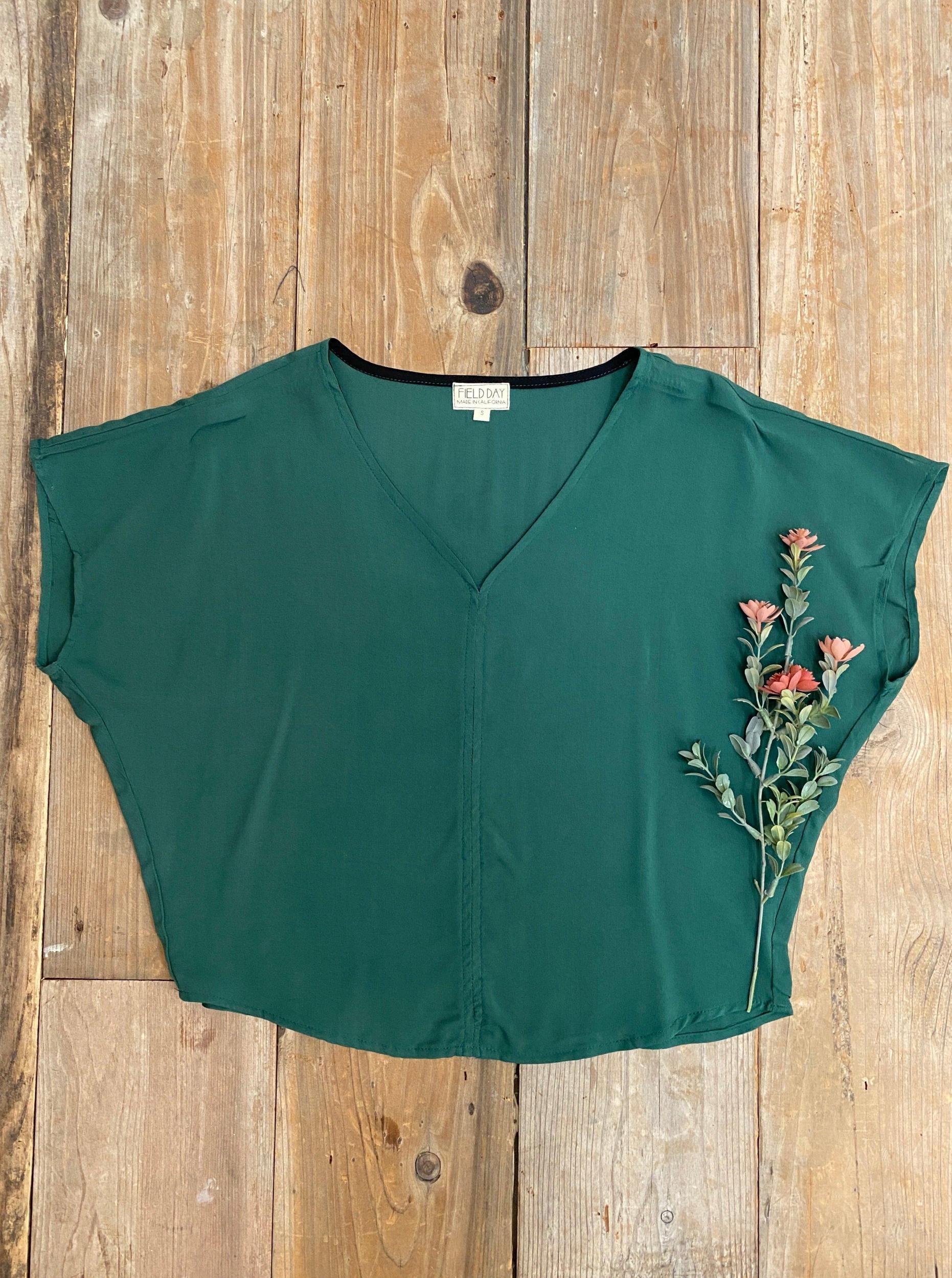 Dolman Top in Emerald Challis Product Image