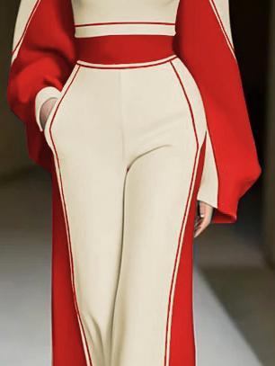 Loose Wide Leg Striped Casual Pants Bottoms Trousers Product Image