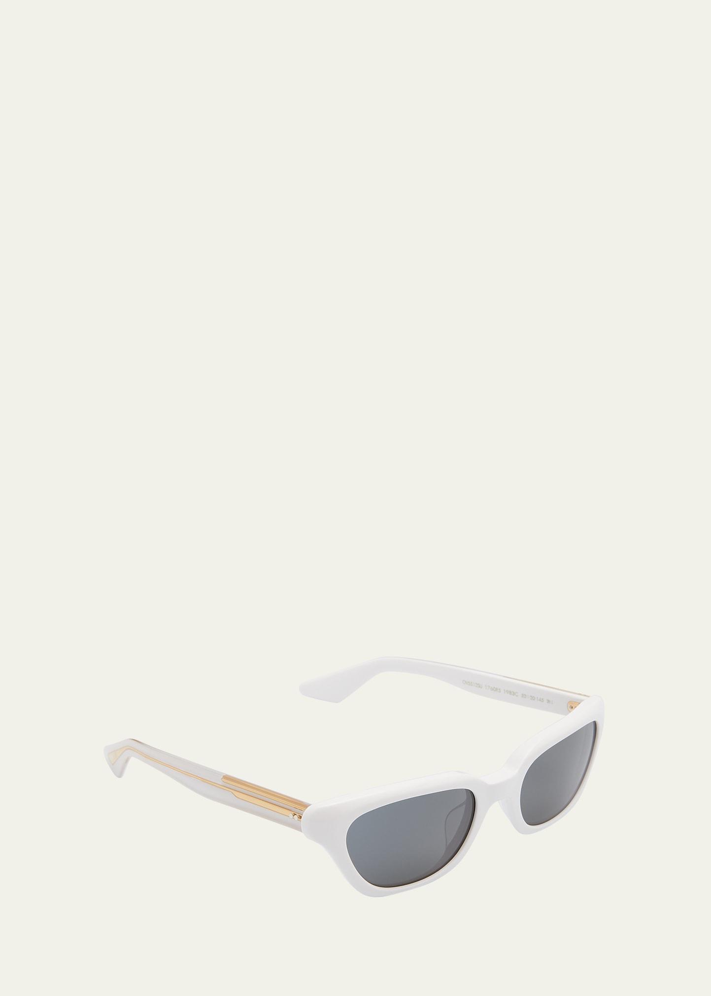 1983C White Acetate & Crystal Cat-Eye Sunglasses Product Image
