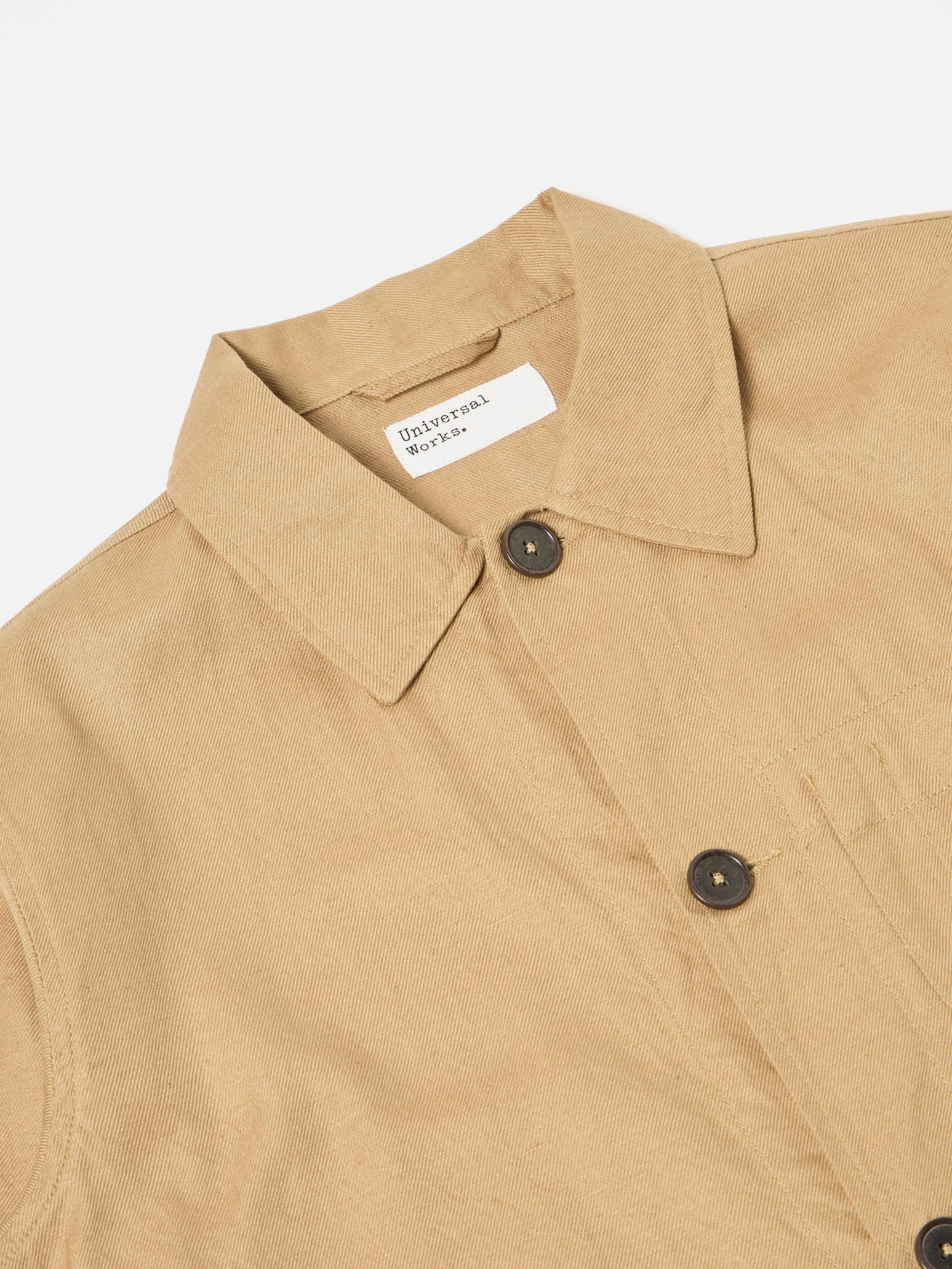 Universal Works Field Jacket in Sand Linen Cotton Suiting Product Image