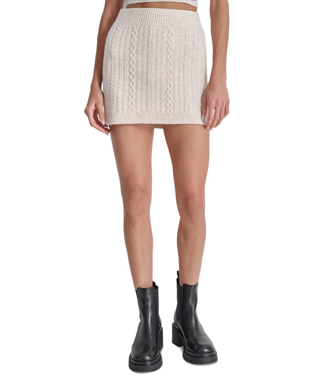 Dkny Sport Womens Cropped Cable Knit Sweater Product Image