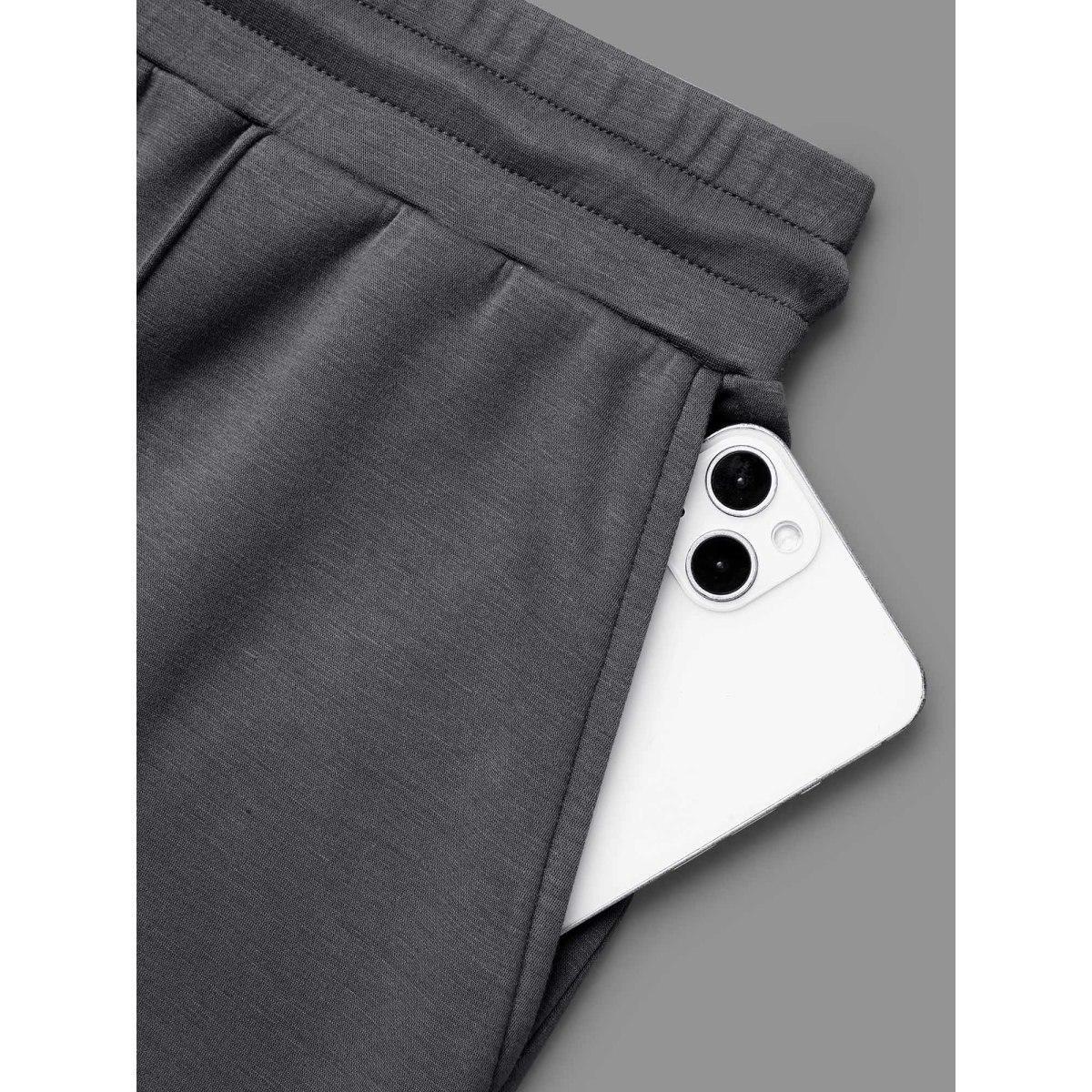 Plus Size Supersoft Essentials Solid Drawstring Pants Women DimGray Casual Loose Mid Rise Everyday Pants BloomChic 18-20/2X Product Image