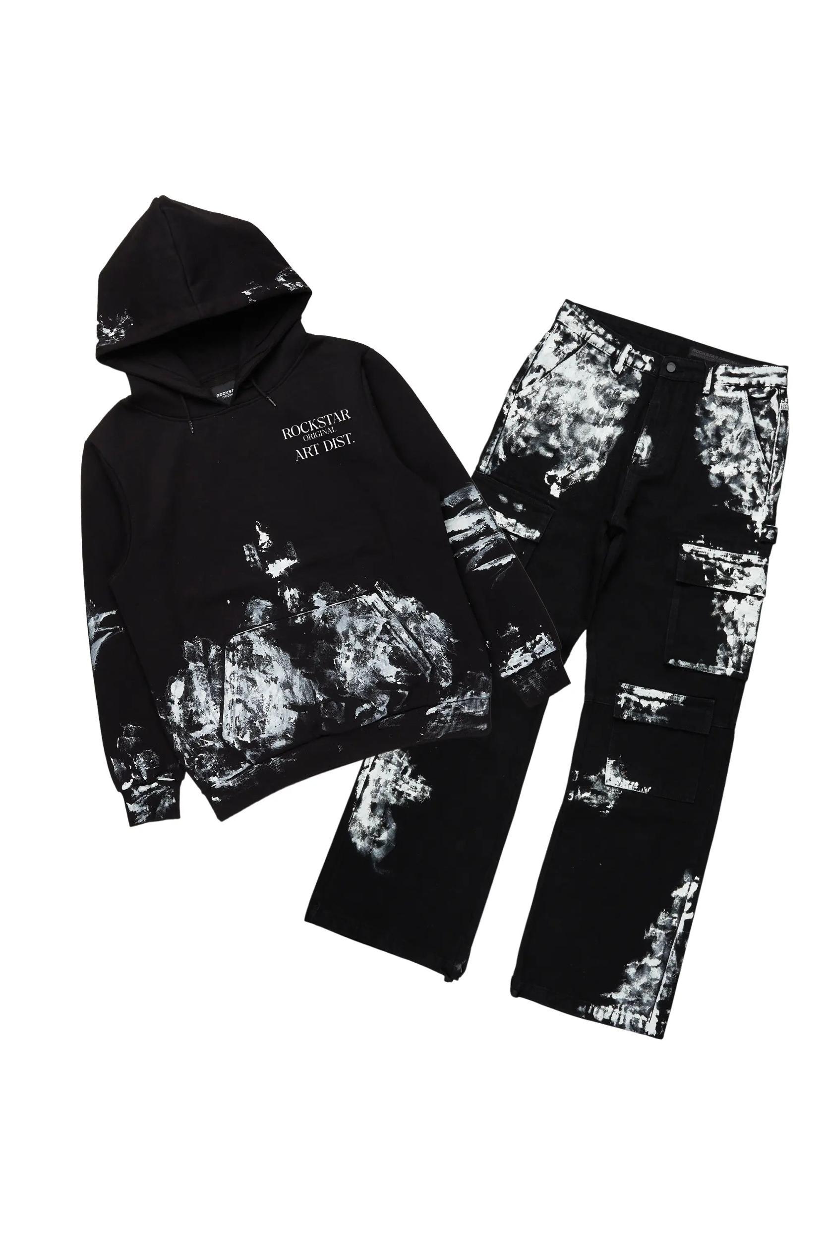Filip Black Hoodie & Baha Baggy Fit Jean Bundle Male Product Image