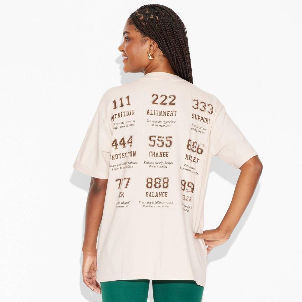 Womens Short Sleeve Graphic Pullover T-Shirt - Wild Fable Tan XXS Product Image