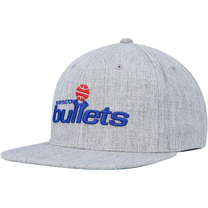 Men's Mitchell & Ness Heather Gray Washington Bullets Hardwood Classics 2.0 Snapback Hat, Nba Grey Product Image