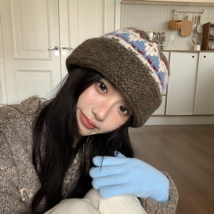 Patterned Knit Beanie Product Image