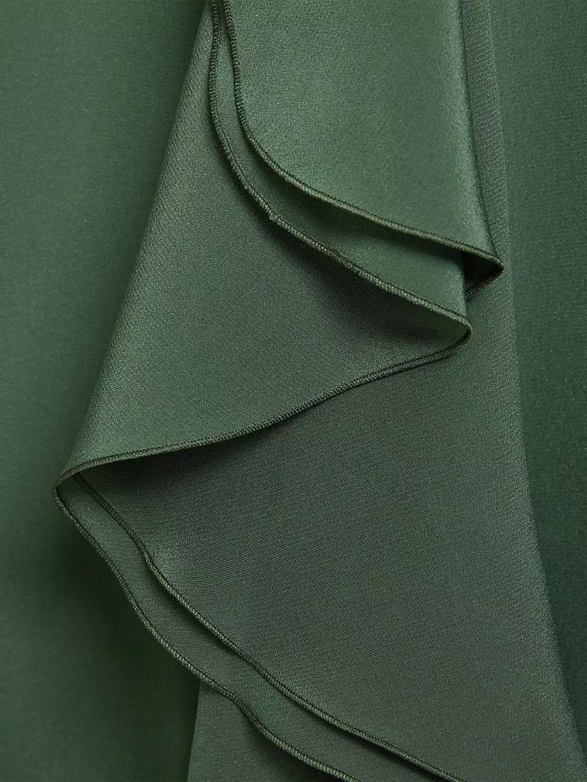 Ruffle Silk Crêpe De Chine Midi-Dress Product Image