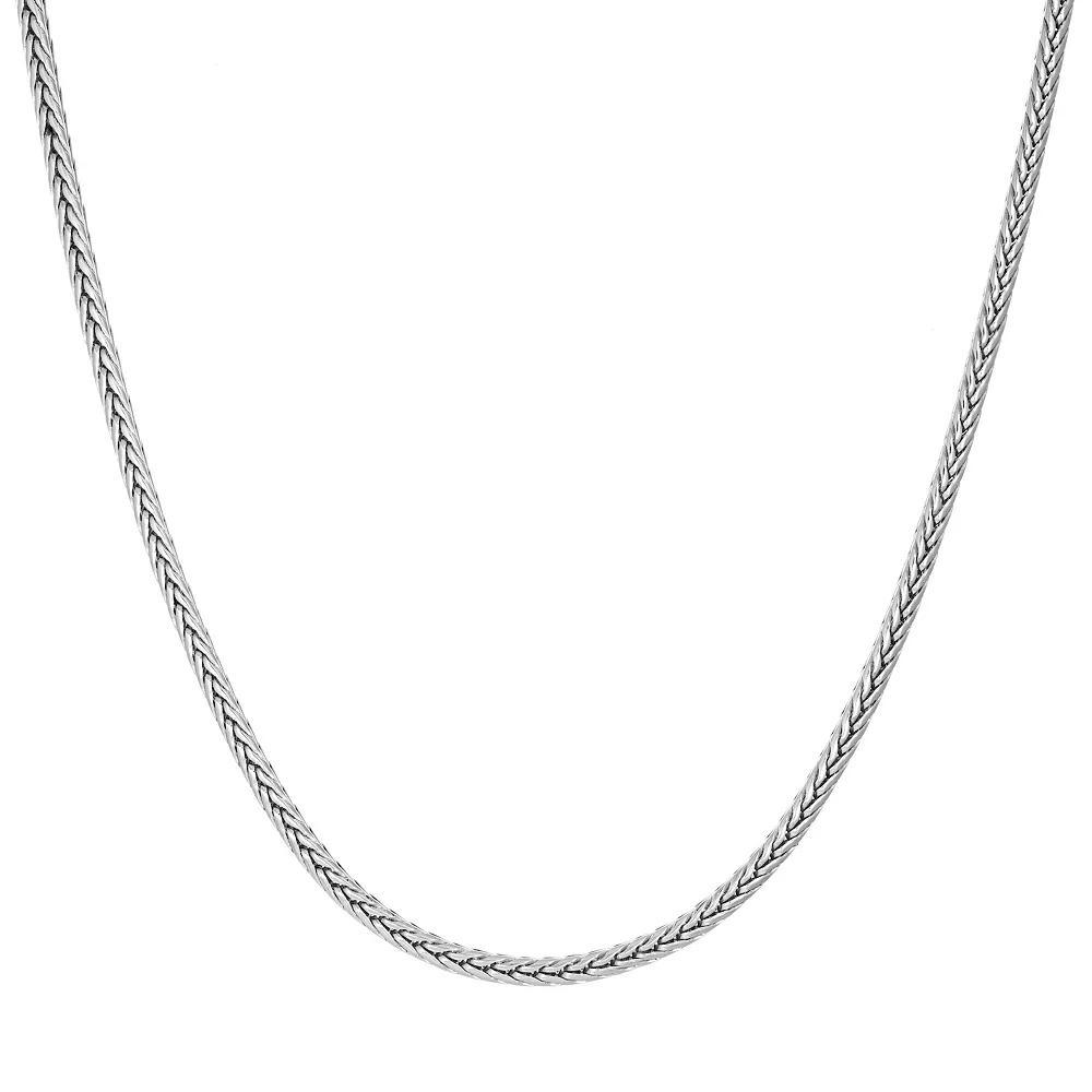 Men's LYNX Stainless Steel Wheat Chain Necklace, Size: 24", Silver Product Image